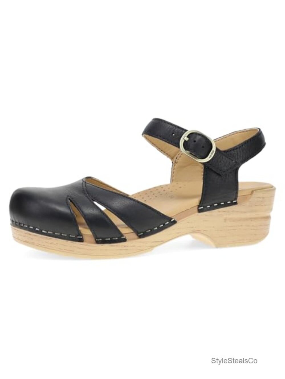 Dansko Margreta Mary Jane Leather Clog Shoes - Padded Footbed